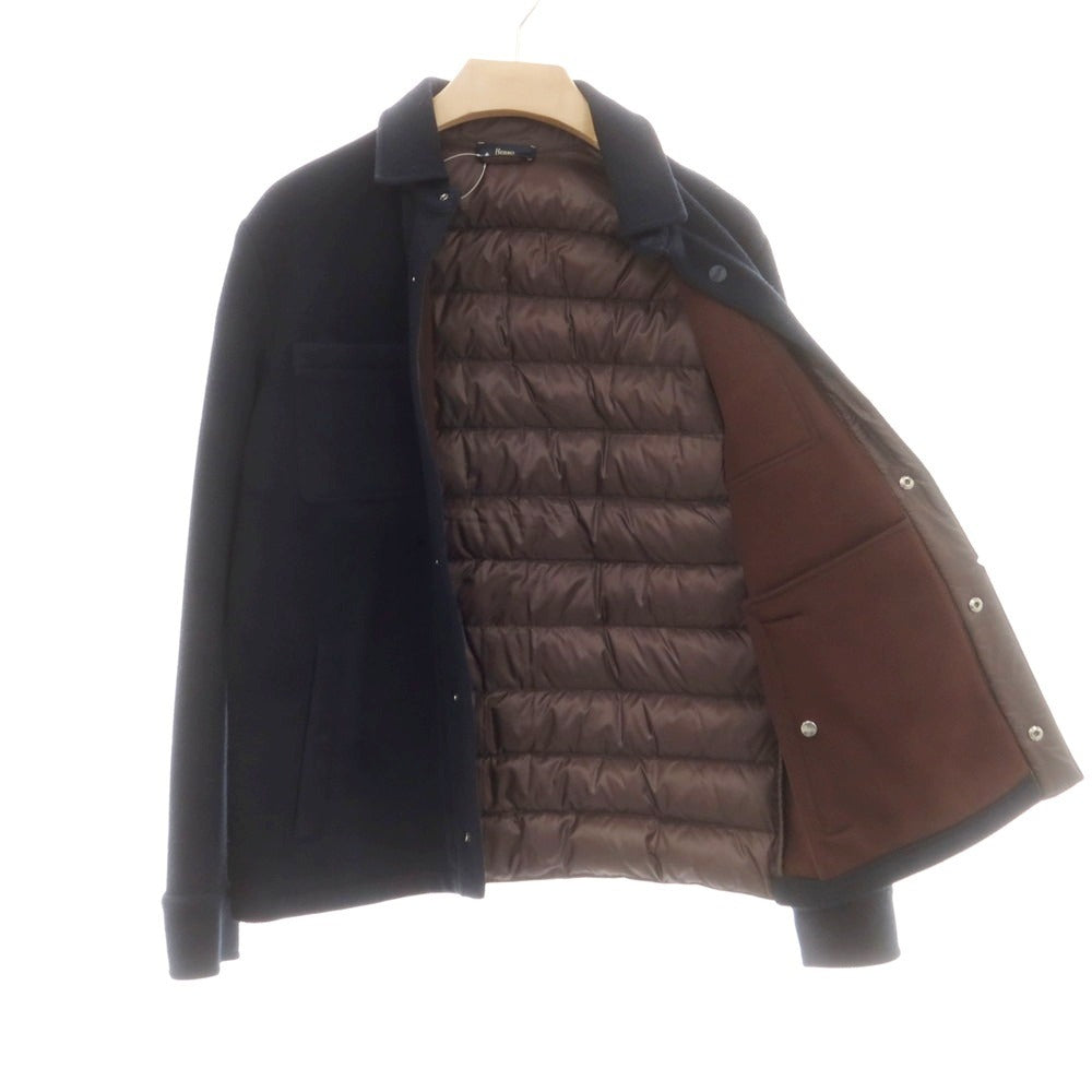 【中古】ヘルノ Herno アクリルウール ダウンシャツ ネイビー【 48 】【 状態ランクC 】【 メンズ 】