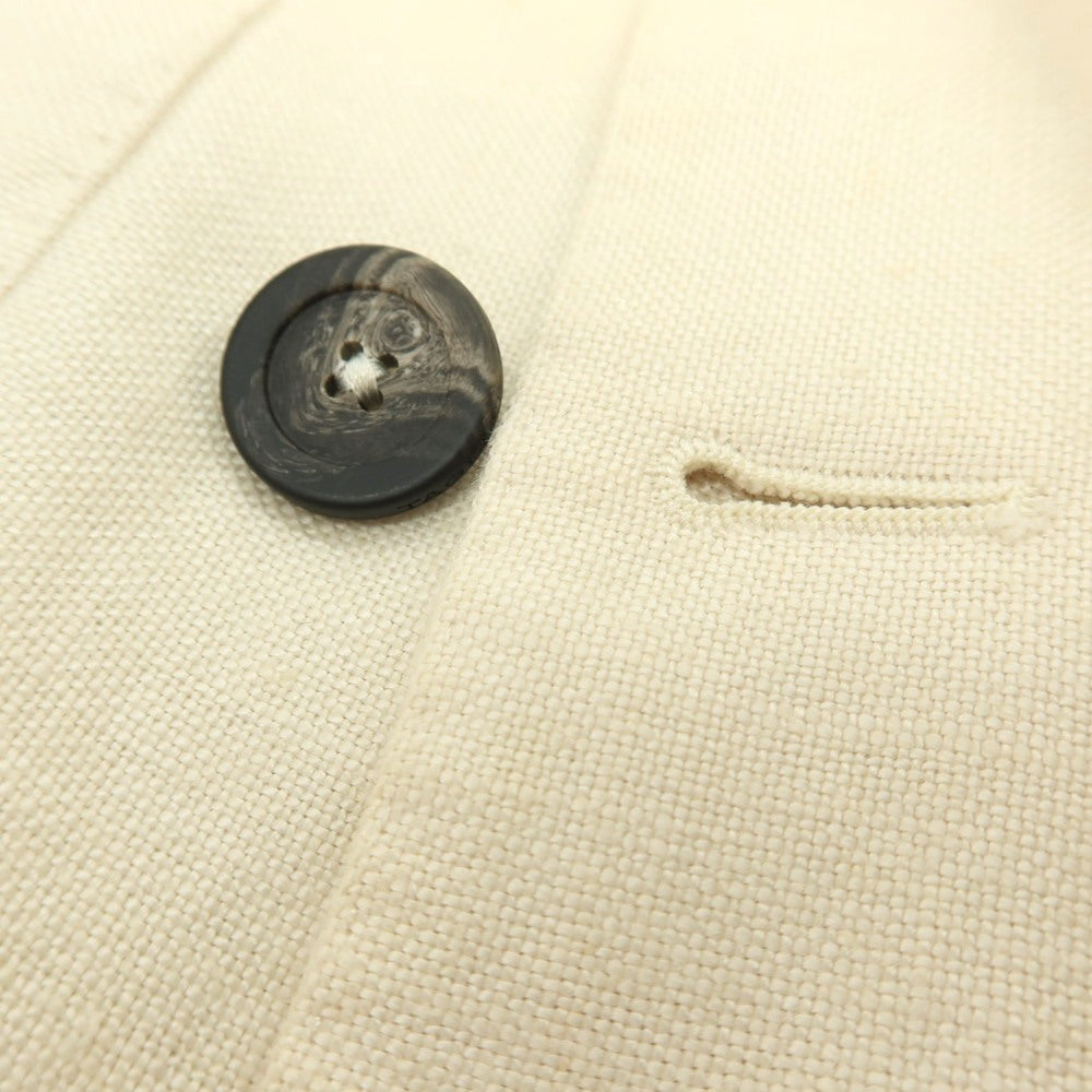 【中古】タリアトーレ TAGLIATORE リネン ダブル6B テーラードジャケット アイボリー【 44 】【 状態ランクD 】【 メンズ 】