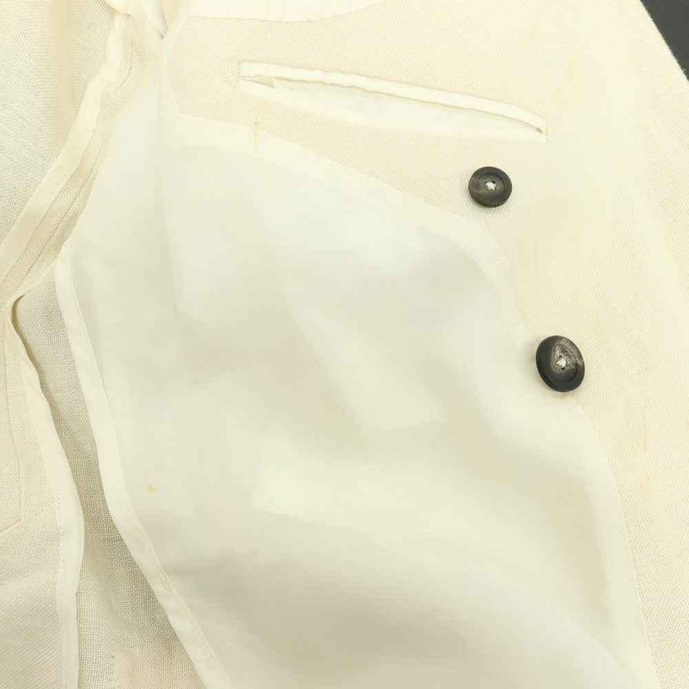 【中古】タリアトーレ TAGLIATORE リネン ダブル6B テーラードジャケット アイボリー【 44 】【 状態ランクD 】【 メンズ 】