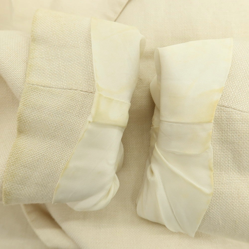 【中古】タリアトーレ TAGLIATORE リネン ダブル6B テーラードジャケット アイボリー【 44 】【 状態ランクD 】【 メンズ 】