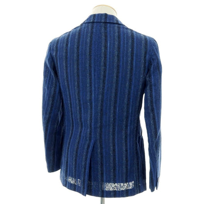 【中古】エルネスト ernesto GFB リネンナイロン ストライプ 2B テーラードジャケット ライトネイビーxブラック【 44 】【 状態ランクB 】【 メンズ 】