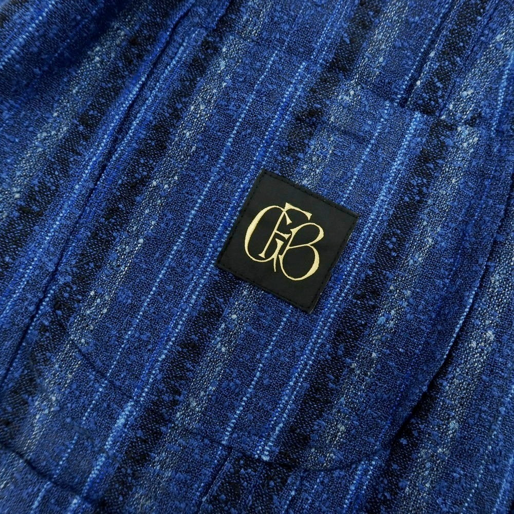 【中古】エルネスト ernesto GFB リネンナイロン ストライプ 2B テーラードジャケット ライトネイビーxブラック【 44 】【 状態ランクB 】【 メンズ 】