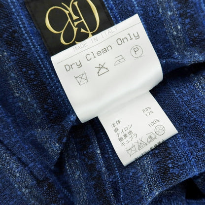 【中古】エルネスト ernesto GFB リネンナイロン ストライプ 2B テーラードジャケット ライトネイビーxブラック【 44 】【 状態ランクB 】【 メンズ 】