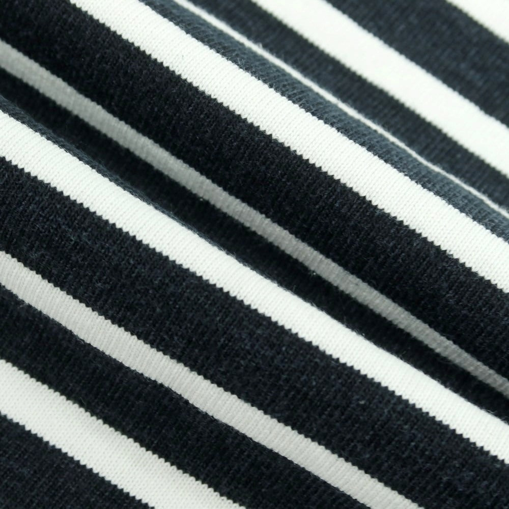 【中古】ルミノア Le Minor コットン ボーダー ボートネック バスク 長袖Ｔシャツ ブラックxホワイト【 3 】【 状態ランクC 】【 メンズ 】