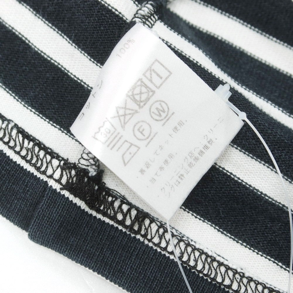 【中古】ルミノア Le Minor コットン ボーダー ボートネック バスク 長袖Ｔシャツ ブラックxホワイト【 3 】【 状態ランクC 】【 メンズ 】