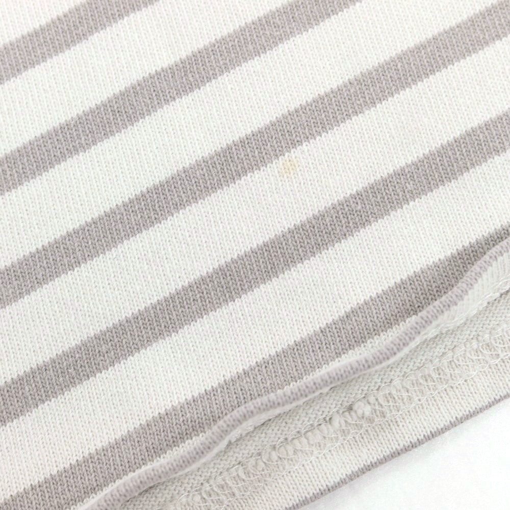 【中古】セントジェームス SAINT JAMES コットン ボーダー ボートネック バスク 長袖Ｔシャツ ライトベージュxグレージュ【 6（FRA） 】【 状態ランクC 】【 メンズ 】