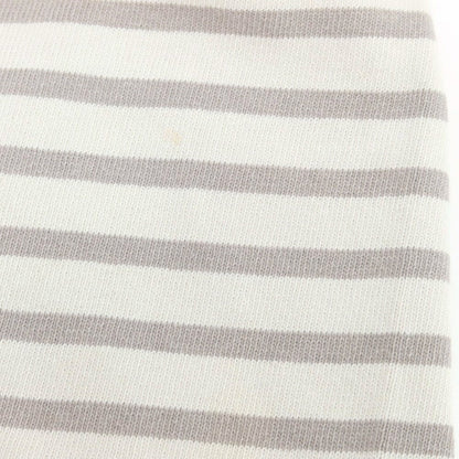 【中古】セントジェームス SAINT JAMES コットン ボーダー ボートネック バスク 長袖Ｔシャツ ライトベージュxグレージュ【 6（FRA） 】【 状態ランクC 】【 メンズ 】