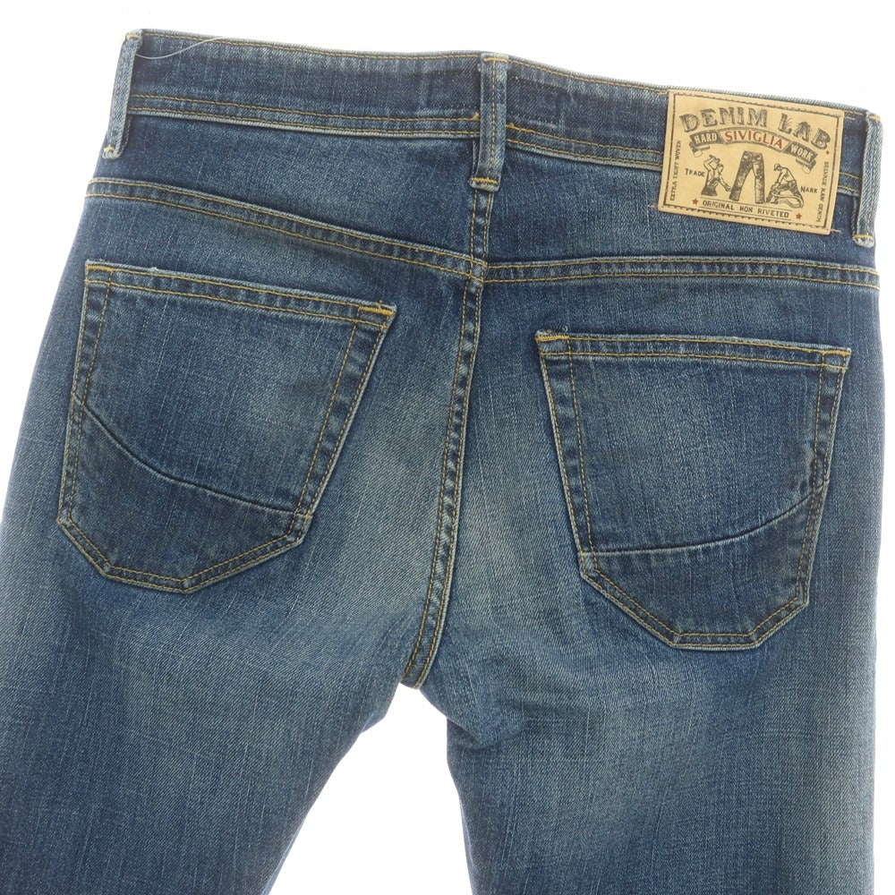 【中古】シビリア SIVIGLIA ダメージ＆リペア加工 ストレッチ コットン ジーンズ デニムパンツ ネイビー【サイズ29】【 状態ランクB 】【 メンズ 】 [CPD]