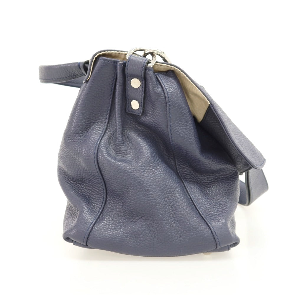 【中古】ザネラート ZANELLATO ポスティーナ ショルダーバッグ ネイビー【 状態ランクB 】【 メンズ 】 [APD]