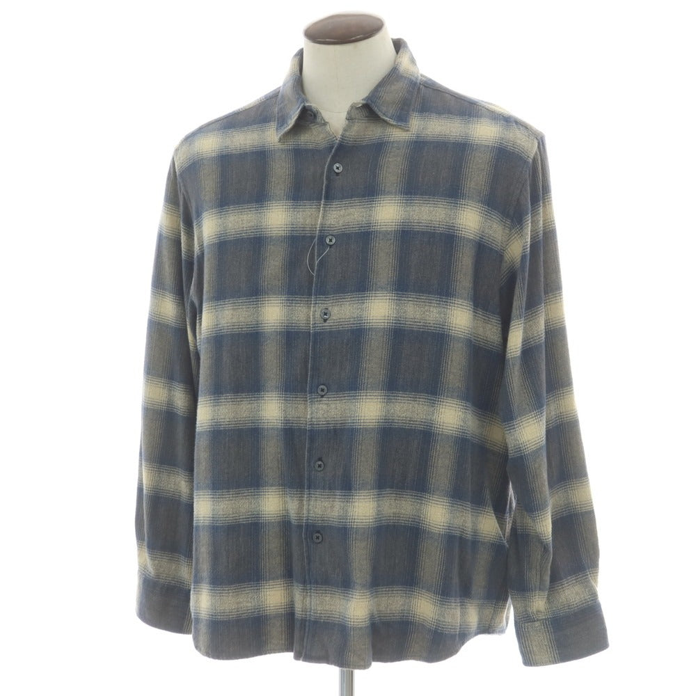 【中古】ユニフォームエクスペリメント uniform experiment コットン チェック カジュアルシャツ ベージュxグレー【 4 】【 状態ランクB 】【 メンズ 】