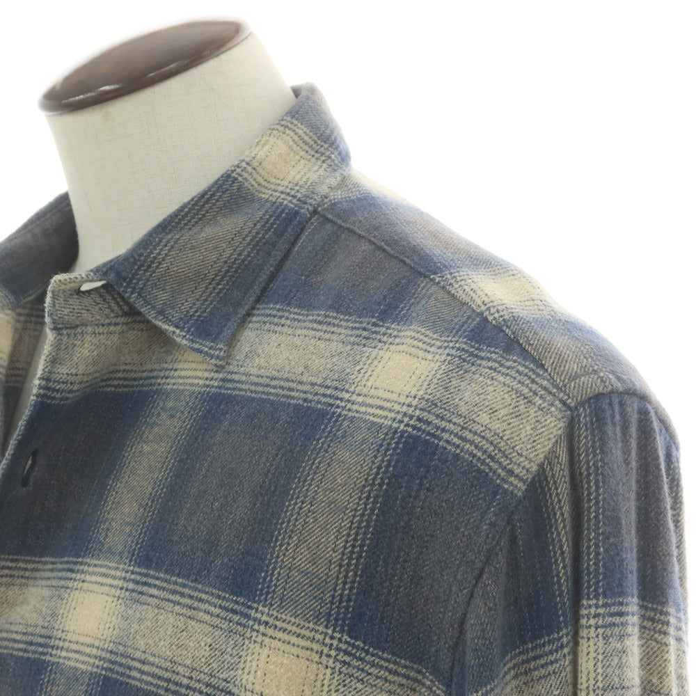 【中古】ユニフォームエクスペリメント uniform experiment コットン チェック カジュアルシャツ ベージュxグレー【 4 】【 状態ランクB 】【 メンズ 】