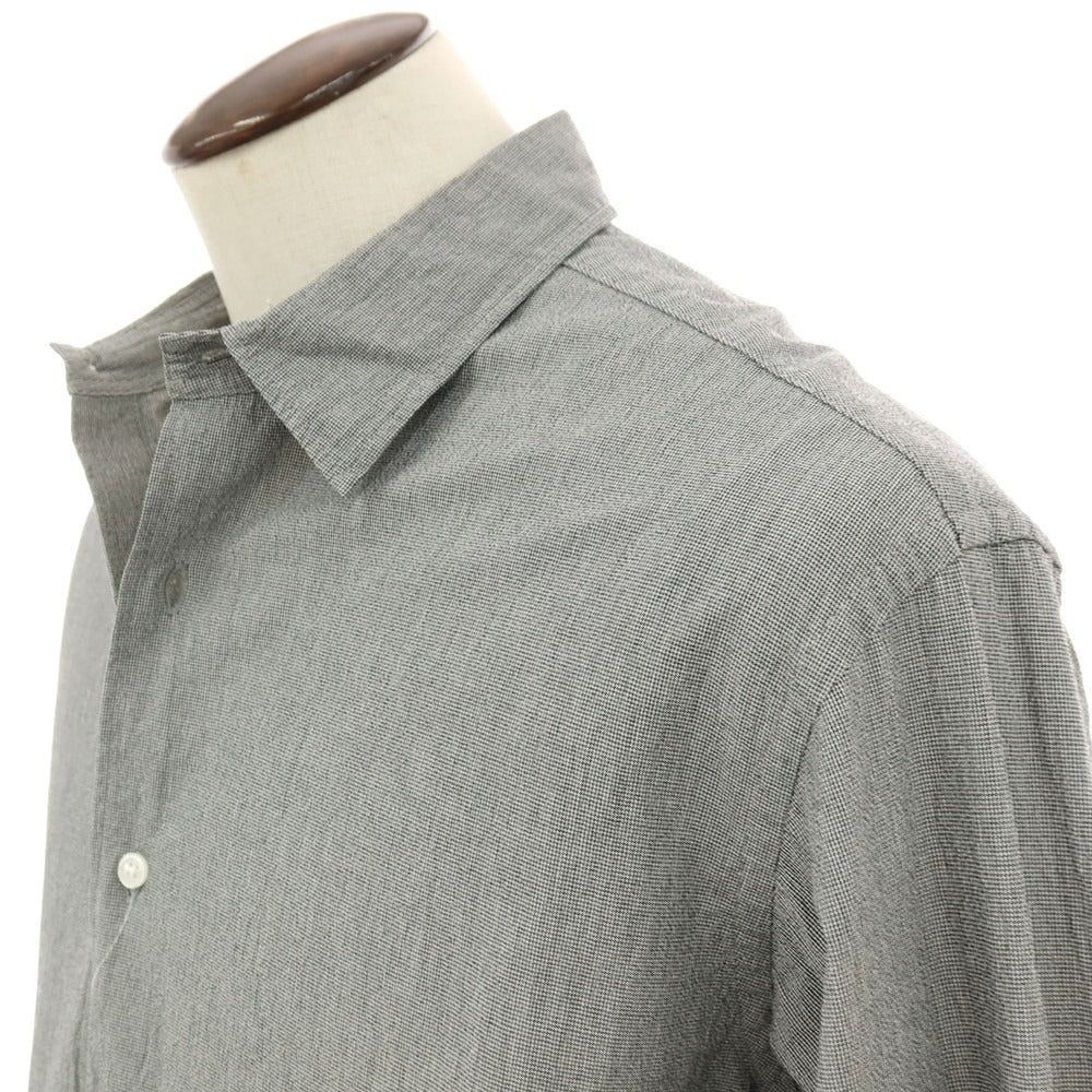 【中古】ユニフォームエクスペリメント uniform experiment 2025年春夏 コットン ハウンドトゥース レギュラーカラー カジュアルシャツ ブラックxホワイト【サイズ4】【 状態ランクB 】【 メンズ 】