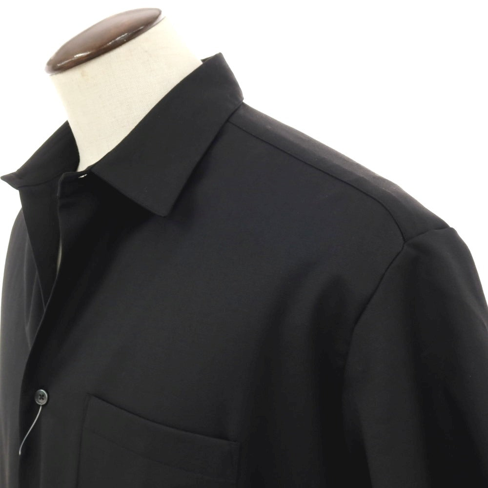 【中古】ソフネット SOPHNET. 2025年春夏 ストレッチ ポリエステルウールレーヨン レギュラーカラー 半袖シャツ ブラック【サイズXL】【 状態ランクB 】【 メンズ 】 [DPD]