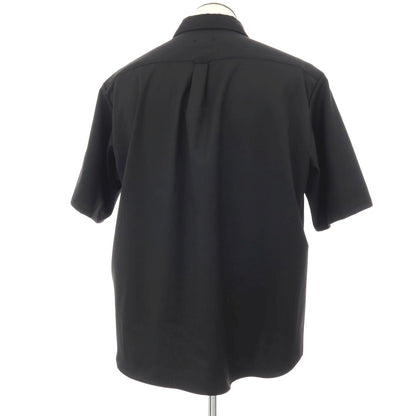 【中古】ソフネット SOPHNET. 2025年春夏 ストレッチ ポリエステルウールレーヨン レギュラーカラー 半袖シャツ ブラック【サイズXL】【 状態ランクB 】【 メンズ 】