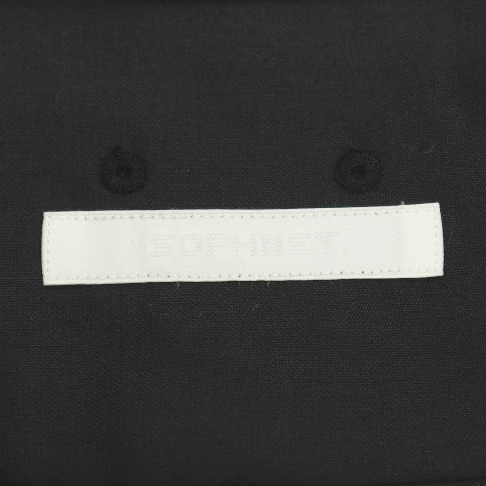 【中古】ソフネット SOPHNET. 2025年春夏 ストレッチ ポリエステルウールレーヨン レギュラーカラー 半袖シャツ ブラック【サイズXL】【 状態ランクB 】【 メンズ 】