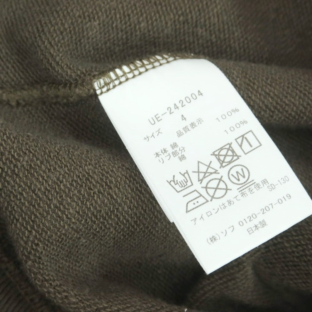 【中古】ユニフォームエクスペリメント uniform experiment コットン プルオーバー パーカー ダークカーキ【サイズ4】【 状態ランクB 】【 メンズ 】 [CPD]