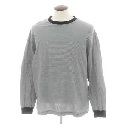 【中古】ソフネット SOPHNET. コットン ボーダー クルーネック 長袖Ｔシャツ ブラックxホワイト【 XL 】【 状態ランクB 】【 メンズ 】