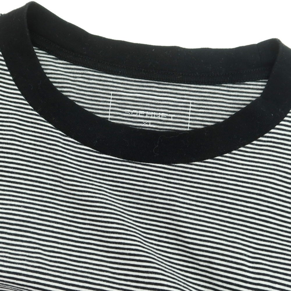 【中古】ソフネット SOPHNET. コットン ボーダー クルーネック 長袖Ｔシャツ ブラックxホワイト【サイズXL】【 状態ランクB 】【 メンズ 】 [CPD]