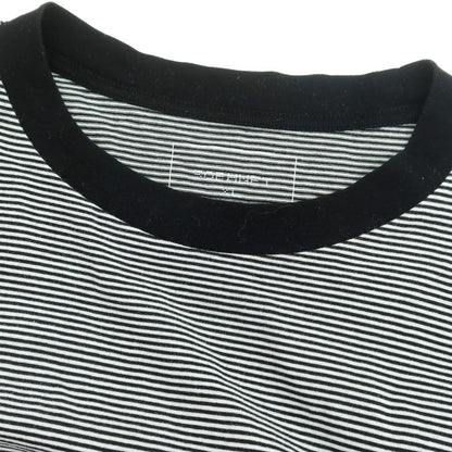 【中古】ソフネット SOPHNET. コットン ボーダー クルーネック 長袖Ｔシャツ ブラックxホワイト【 XL 】【 状態ランクB 】【 メンズ 】