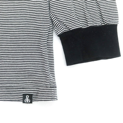 【中古】ソフネット SOPHNET. コットン ボーダー クルーネック 長袖Ｔシャツ ブラックxホワイト【 XL 】【 状態ランクB 】【 メンズ 】