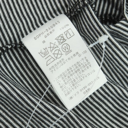 【中古】ソフネット SOPHNET. コットン ボーダー クルーネック 長袖Ｔシャツ ブラックxホワイト【 XL 】【 状態ランクB 】【 メンズ 】