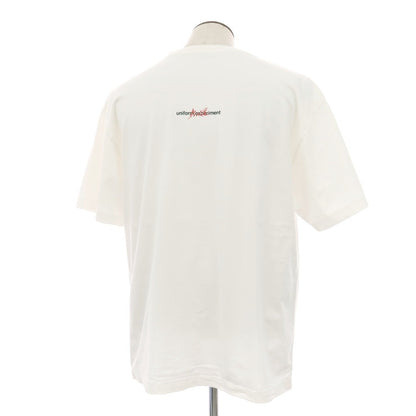 【SALE10%OFF/返品不可】【中古】ユニフォームエクスペリメント uniform experiment × 森山 大道 コットン クルーネック 半袖Ｔシャツ ホワイト【 サイズ5 】【 状態ランクC 】【 メンズ 】