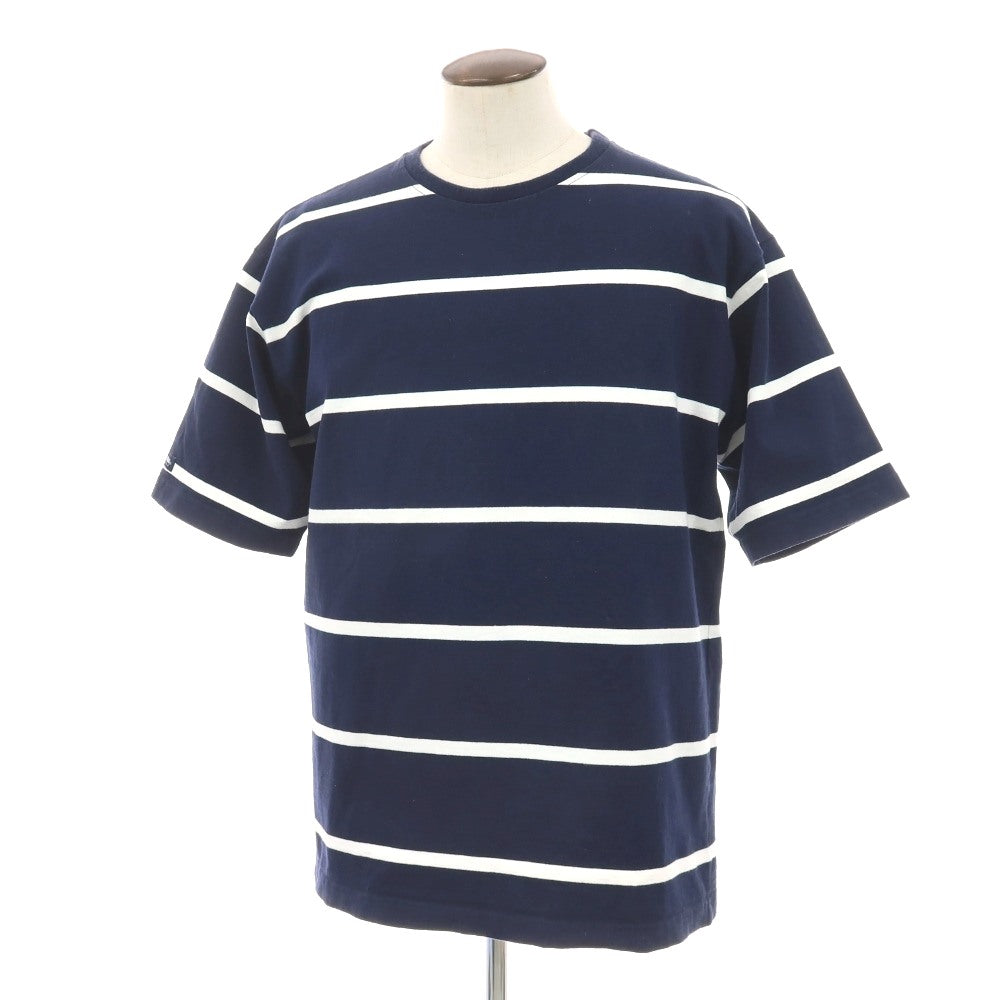 【中古】ソフネット SOPHNET. × BARBARIAN コットン ボーダー クルーネック 半袖Ｔシャツ ネイビーxホワイト【サイズXL】【 状態ランクC 】【 メンズ 】