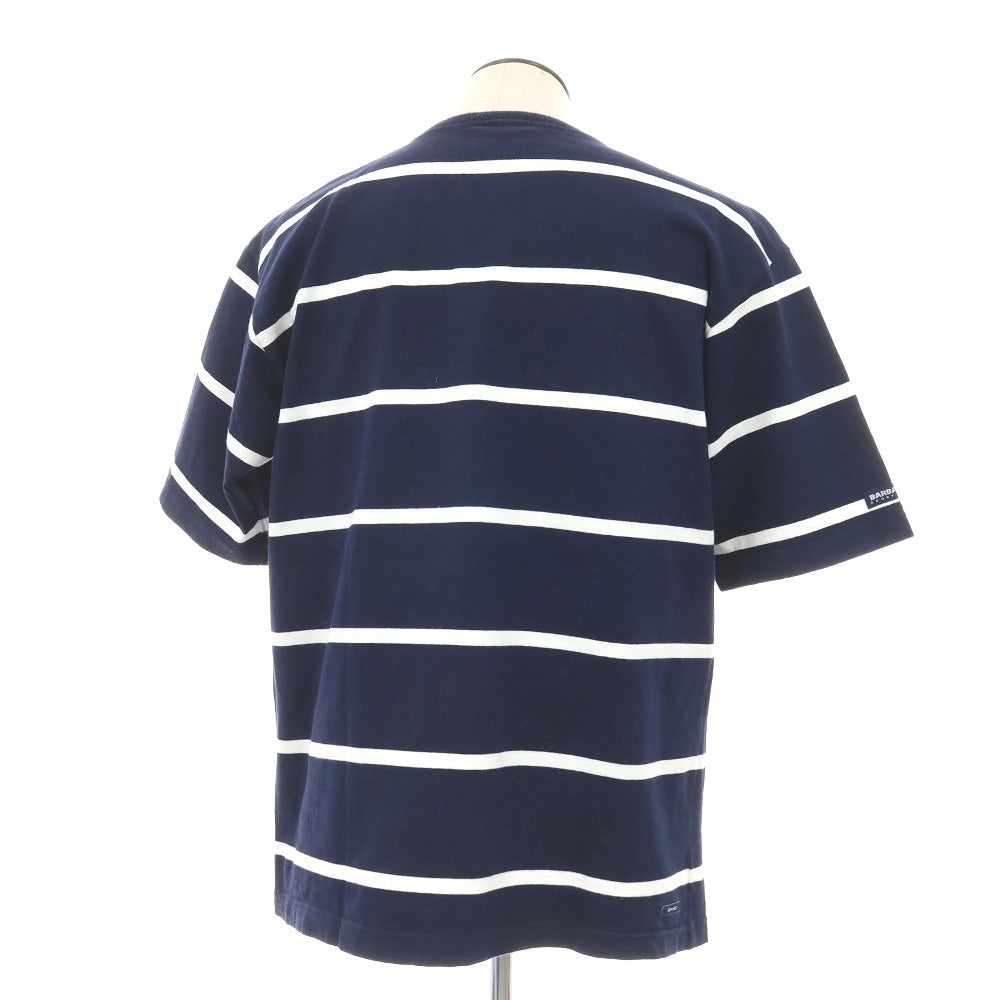 【中古】ソフネット SOPHNET. × BARBARIAN コットン ボーダー クルーネック 半袖Ｔシャツ ネイビーxホワイト【サイズXL】【 状態ランクC 】【 メンズ 】