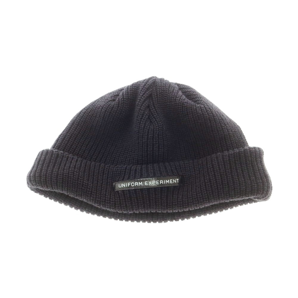 【中古】ユニフォームエクスペリメント uniform experiment LABEL WATCH CAP アクリルウール ニットキャップ ダークネイビー系【 FREE 】【 状態ランクC 】【 メンズ 】