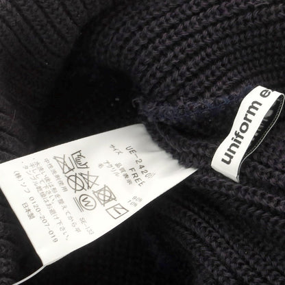 【中古】ユニフォームエクスペリメント uniform experiment LABEL WATCH CAP アクリルウール ニットキャップ ダークネイビー系【 FREE 】【 状態ランクC 】【 メンズ 】