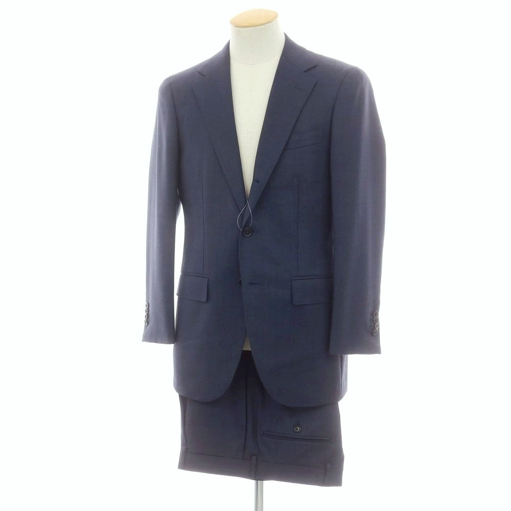 【中古】カスタムテーラー ビームス Custom Tailor BEAMS ウール チェック 3つボタンスーツ ネイビー【 表記なし（S位） 】【 状態ランクB 】【 メンズ 】