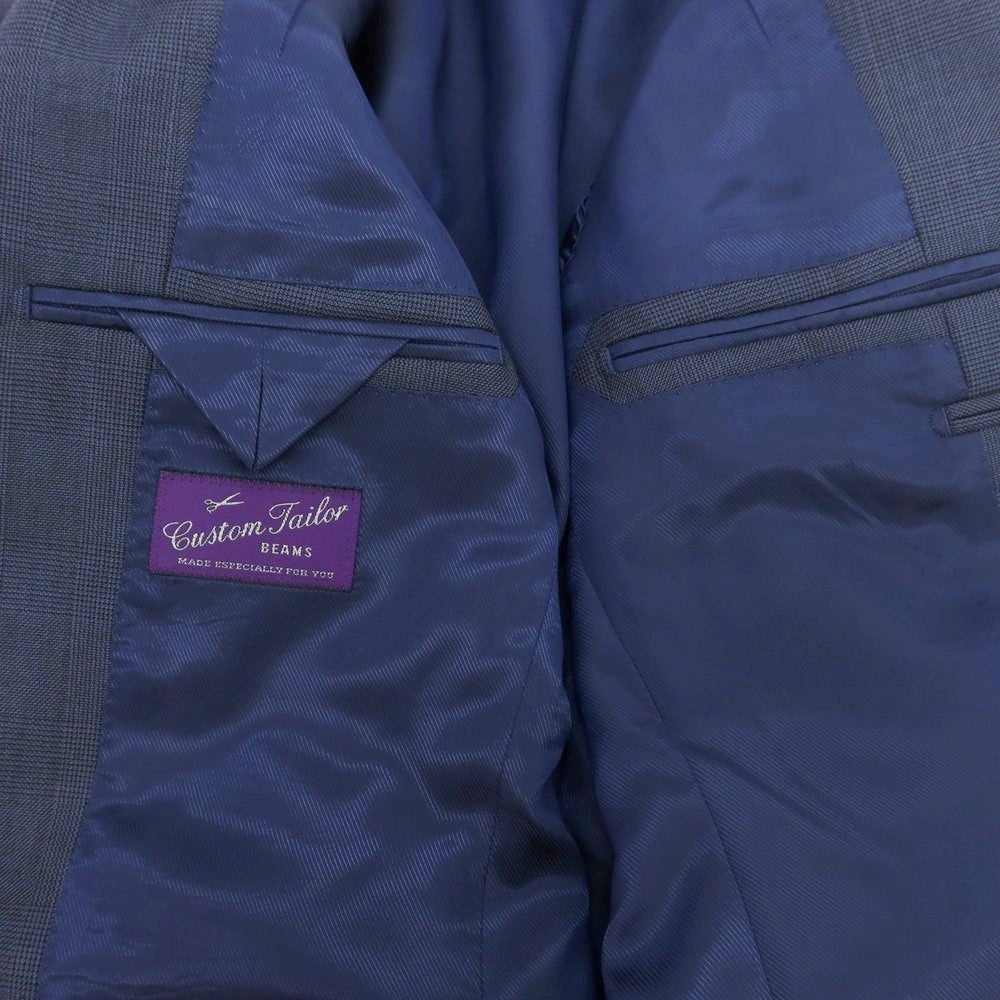 【中古】カスタムテーラー ビームス Custom Tailor BEAMS ウール チェック 3つボタンスーツ ネイビー【 表記なし（S位） 】【 状態ランクB 】【 メンズ 】