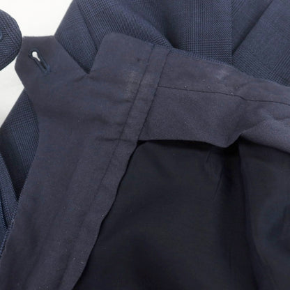 【中古】カスタムテーラー ビームス Custom Tailor BEAMS ウール チェック 3つボタンスーツ ネイビー【 表記なし（S位） 】【 状態ランクB 】【 メンズ 】