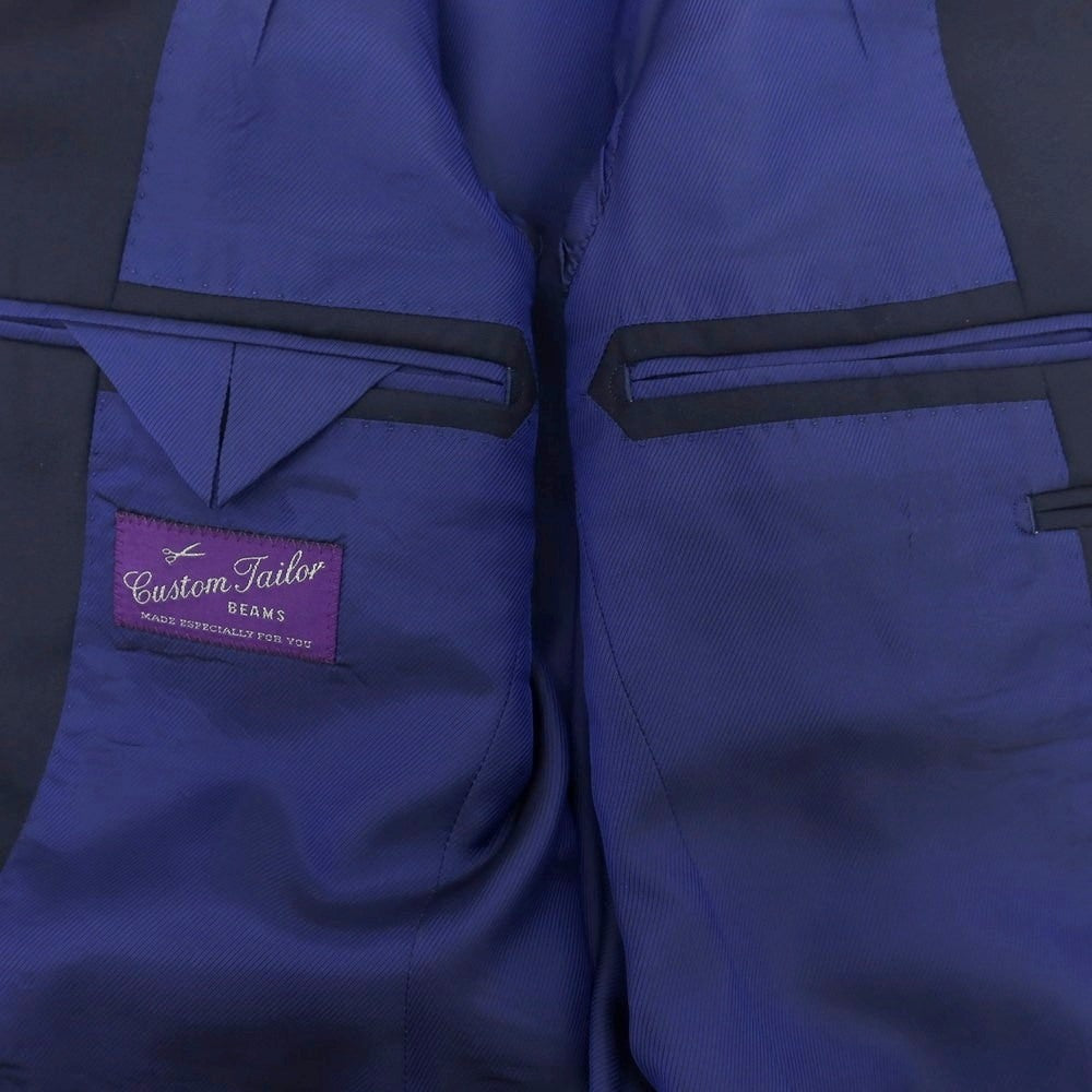 【中古】カスタムテーラー ビームス Custom Tailor BEAMS SUPER150’S ウール 3つボタンスーツ ネイビー【 表記なし（S位） 】【 状態ランクC 】【 メンズ 】