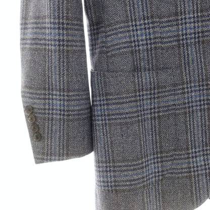 【中古】カスタムテーラー ビームス Custom Tailor BEAMS ウールシルク チェック 3B テーラードジャケット グレーxネイビー【 表記なし（S位） 】【 状態ランクB 】【 メンズ 】