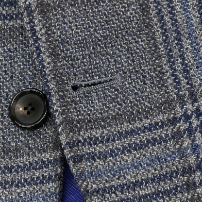 【中古】カスタムテーラー ビームス Custom Tailor BEAMS ウールシルク チェック 3B テーラードジャケット グレーxネイビー【 表記なし（S位） 】【 状態ランクB 】【 メンズ 】