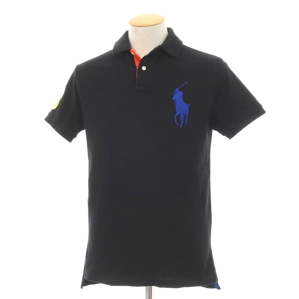 【中古】ポロ ラルフローレン Polo Ralph Lauren ビッグポニー 鹿の子 コットン 半袖ポロシャツ ブラック【サイズS】【 状態ランクC 】【 メンズ 】