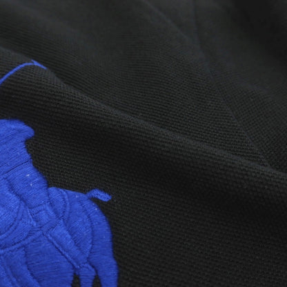 【中古】ポロ ラルフローレン Polo Ralph Lauren ビッグポニー 鹿の子 コットン 半袖ポロシャツ ブラック【サイズS】【 状態ランクC 】【 メンズ 】