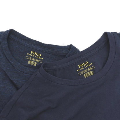 【中古】ポロ ラルフローレン Polo Ralph Lauren 2枚セット コットン クルーネック 半袖Ｔシャツ ネイビー【サイズS】【 状態ランクB 】【 メンズ 】