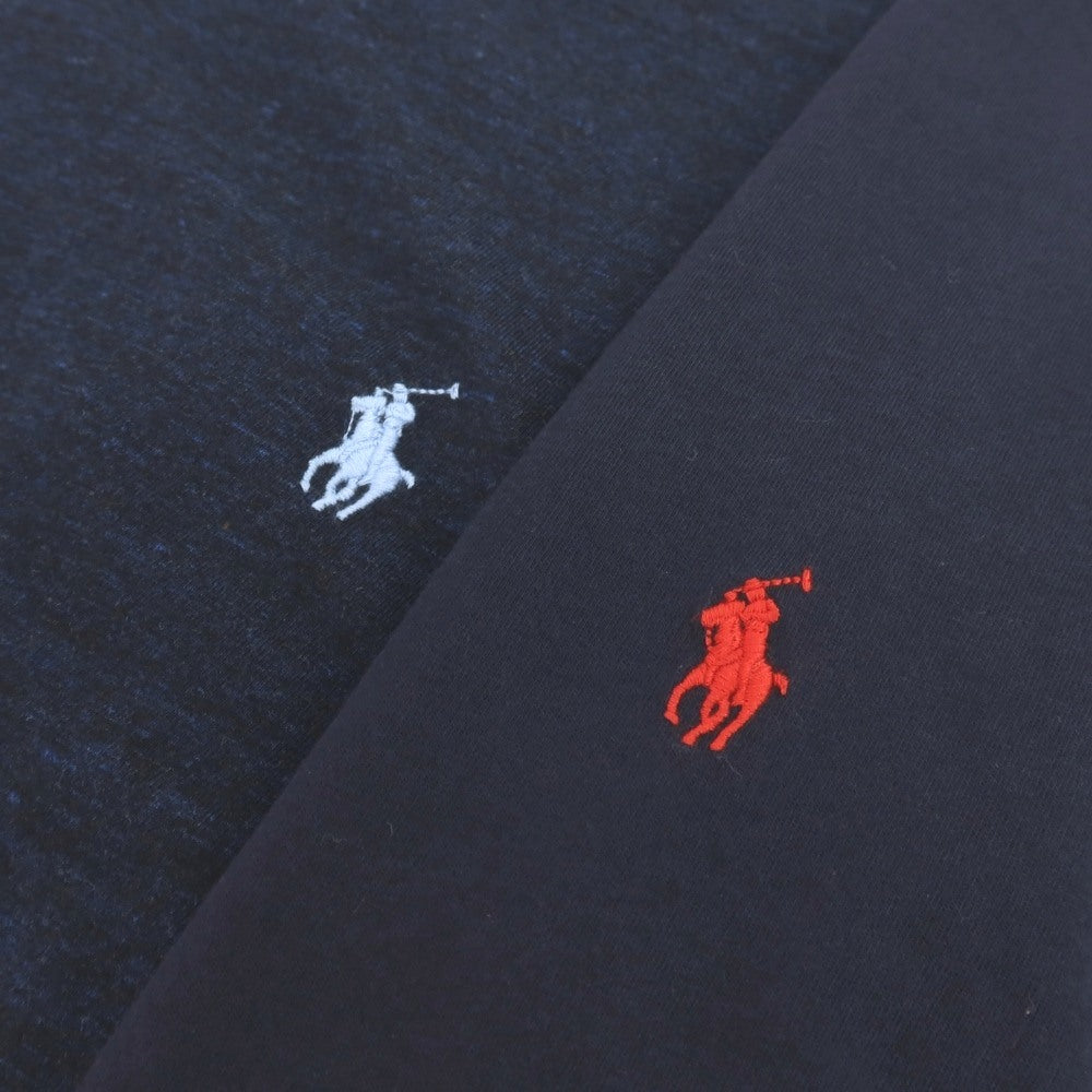 【中古】ポロ ラルフローレン Polo Ralph Lauren 2枚セット コットン クルーネック 半袖Ｔシャツ ネイビー【サイズS】【 状態ランクB 】【 メンズ 】