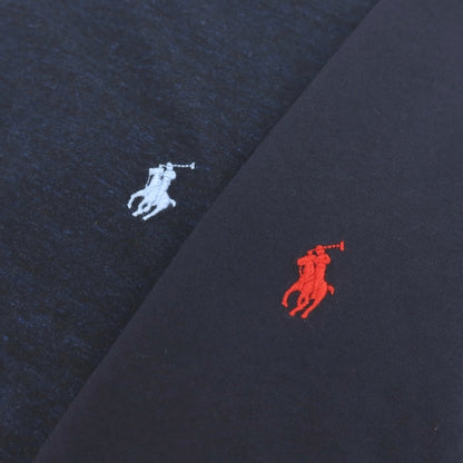 【中古】ポロ ラルフローレン Polo Ralph Lauren 2枚セット コットン クルーネック 半袖Ｔシャツ ネイビー【サイズS】【 状態ランクB 】【 メンズ 】
