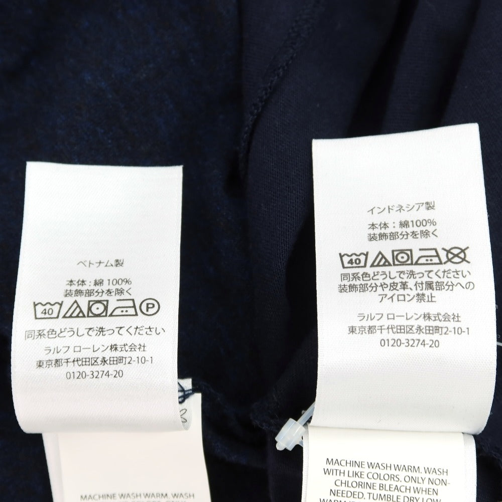 【中古】ポロ ラルフローレン Polo Ralph Lauren 2枚セット コットン クルーネック 半袖Ｔシャツ ネイビー【サイズS】【 状態ランクB 】【 メンズ 】