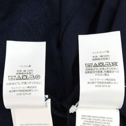 【中古】ポロ ラルフローレン Polo Ralph Lauren 2枚セット コットン クルーネック 半袖Ｔシャツ ネイビー【サイズS】【 状態ランクB 】【 メンズ 】
