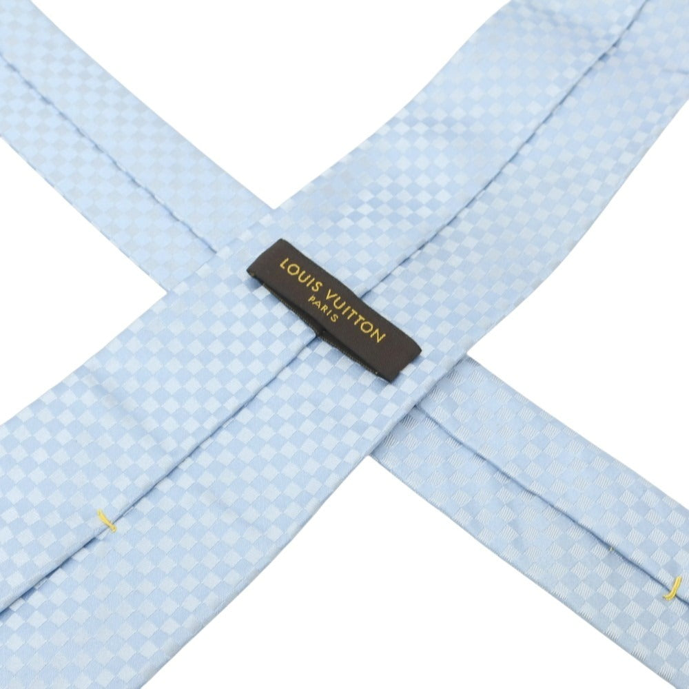 【中古】ルイ ヴィトン LOUIS VUITTON シルク チェック柄ネクタイ ライトブルー【 状態ランクA 】【 メンズ 】