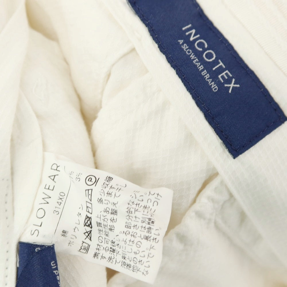 【中古】インコテックス INCOTEX ストレッチコットン カジュアルスラックスパンツ ホワイト【サイズ48】【 状態ランクB 】【 メンズ 】