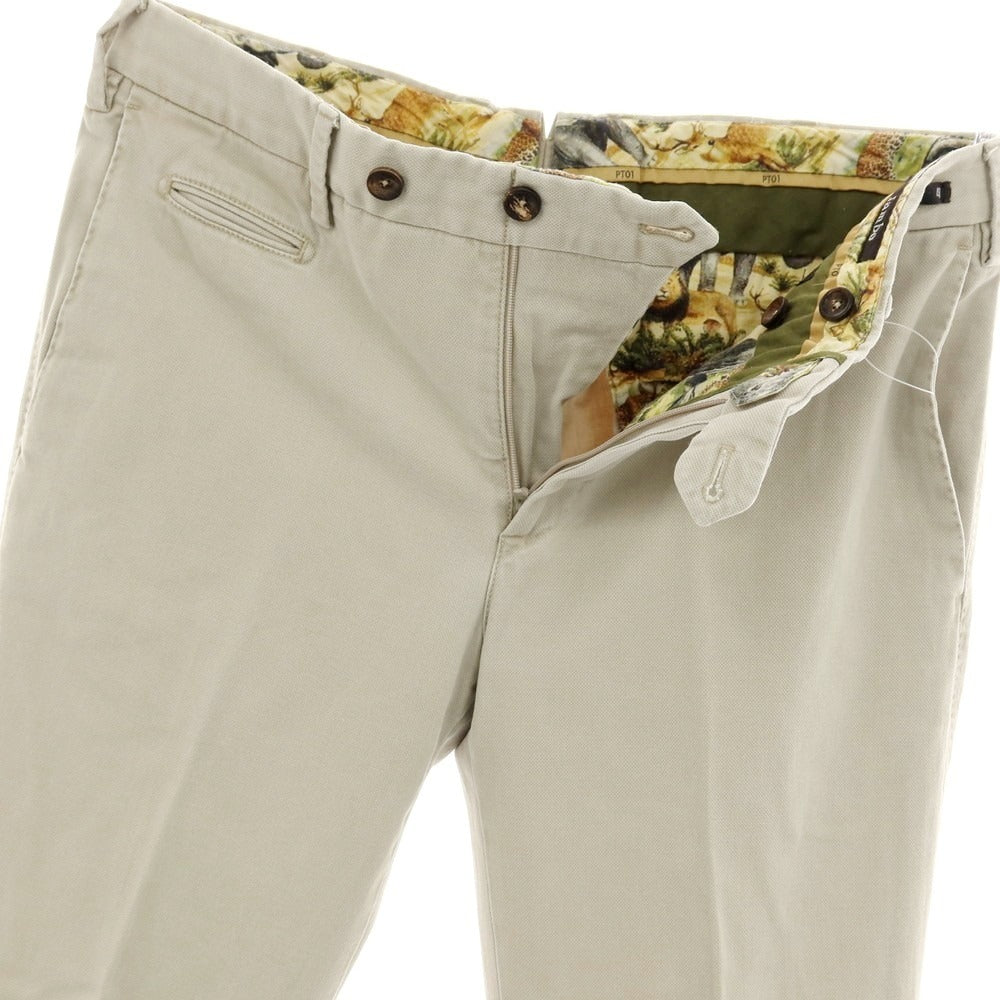 【中古】ピーティーゼロウーノ PT01 Jambo ストレッチコットン カジュアルスラックスパンツ ベージュ【サイズ48】【 状態ランクC 】【 メンズ 】