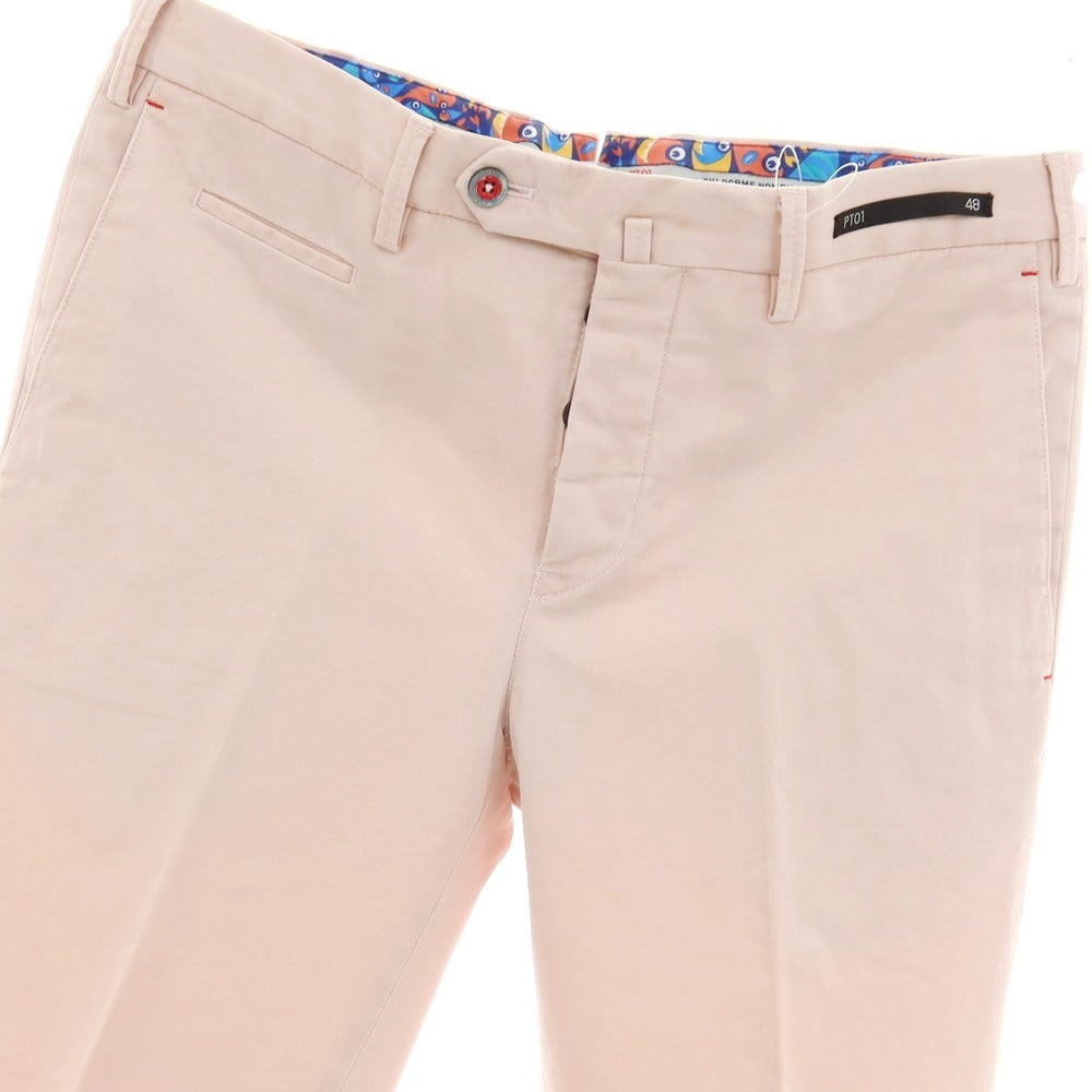 【中古】ピーティーゼロウーノ PT01 Reef ストレッチコットン カジュアルスラックスパンツ ライトピンク【サイズ48】【 状態ランクC 】【 メンズ 】