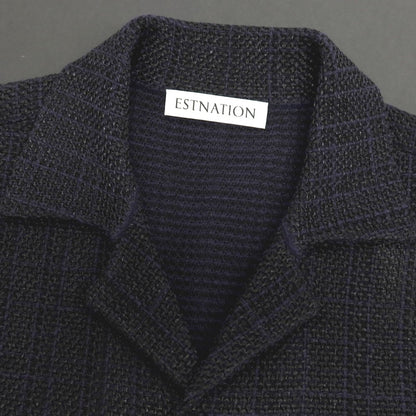 【中古】エストネーション ESTNATION コットンポリエステルナイロン チェック オープンカラー 半袖シャツ ブラックxネイビー【サイズM】【 状態ランクA 】【 メンズ 】