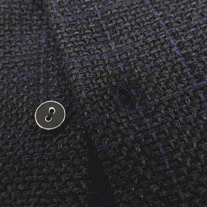 【中古】エストネーション ESTNATION コットンポリエステルナイロン チェック オープンカラー 半袖シャツ ブラックxネイビー【サイズM】【 状態ランクA 】【 メンズ 】