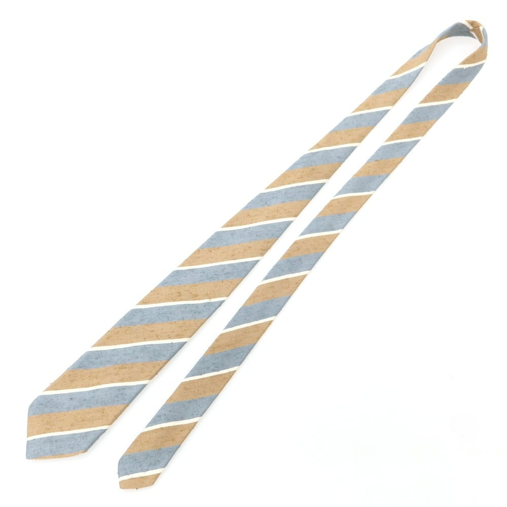 【中古】ステファノ ビジ stefano bigi シルク ストライプ柄ネクタイ ライトブラウンxグレーブルー【 状態ランクA 】【 メンズ 】